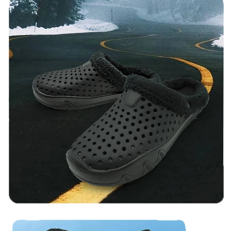 Winter Men Slippers Warm Cotton Shoes Casual Slides EVA Plush Shoes Comfortable Light  Slippers Indoor Shoes For Couple 36-47 - Sun Studio