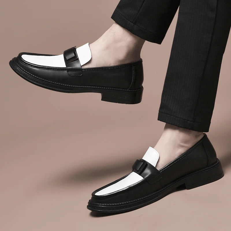 Men Genuine Leather Business Shoes Casual Flats Men Party Driving Loafers Shoes Breathable Moccasins Men's Casual High-end Shoes - Sun Studio