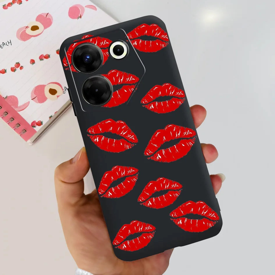 For Tecno Camon 20 Pro 5G Case 2023 Cute Love Heart Football Slim Cover Soft Silicone Funda For Tecno Camon20 Pro 5G CK8n Bumper