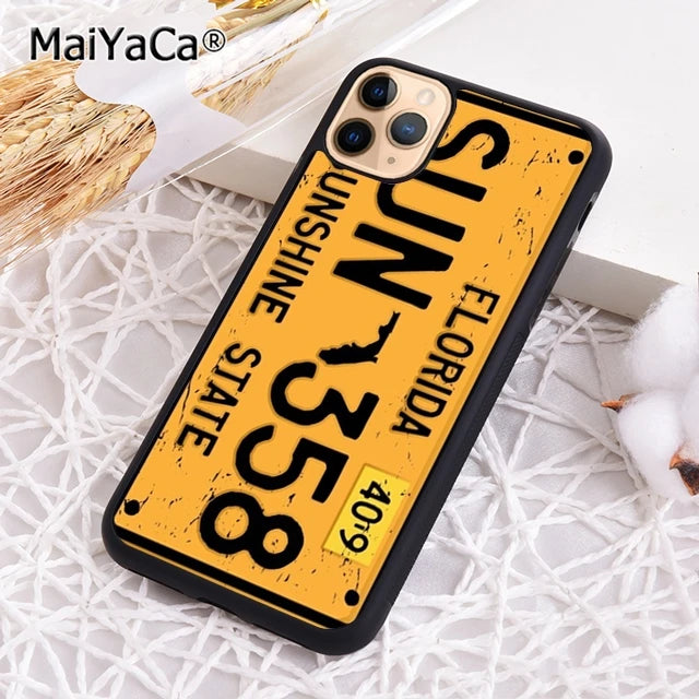 USA LICENSE NUMBER PLATES Phone Case For iPhone 17 Air 16 16e 15 14 plus 11 12 13 pro max Shell Cover coque - Sun Studio