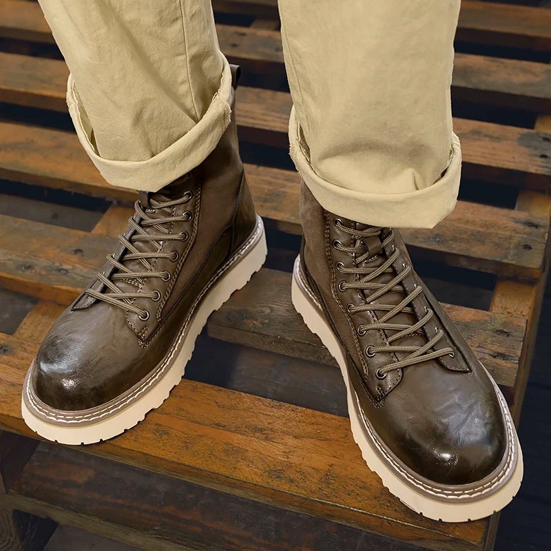 British Style Men's Interview Formal Boots High-end Business Short Boots Men's Winter Ankle Boots Trend High Top Shoes - Sun Studio