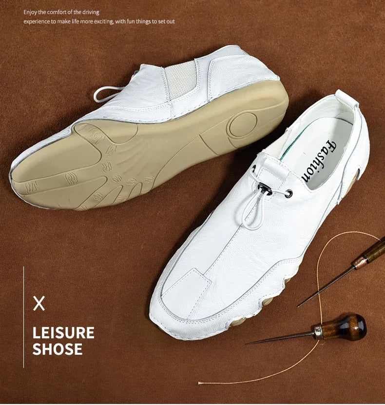 Size 38-47 Men Sneakers Leisure Comfortable Walking Genuine Leather Shoes Sports Outdoor Footwear Loafers Male Trainers 2021 - Sun Studio