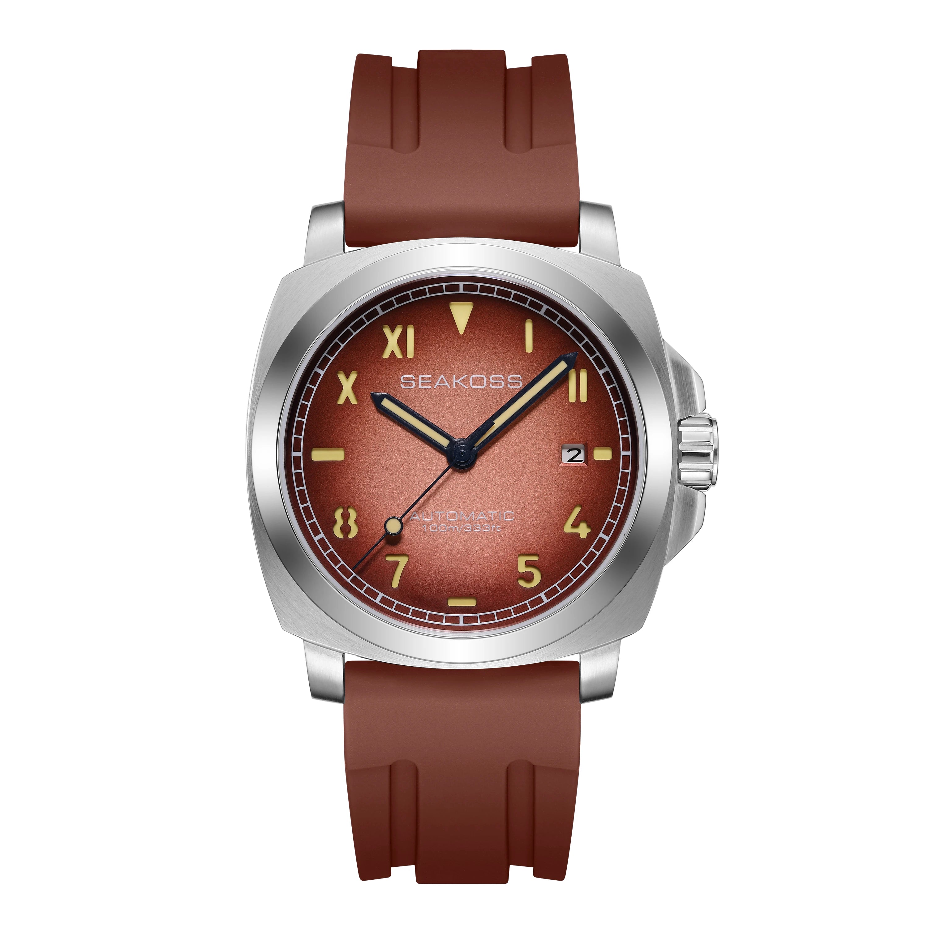 SEAKOSS Super Luminous Diving Automatic Mechanical Watches Men's 10ATM with Seagull st1612 Movement Calendar Sapphire Wristwatch - Sun Studio