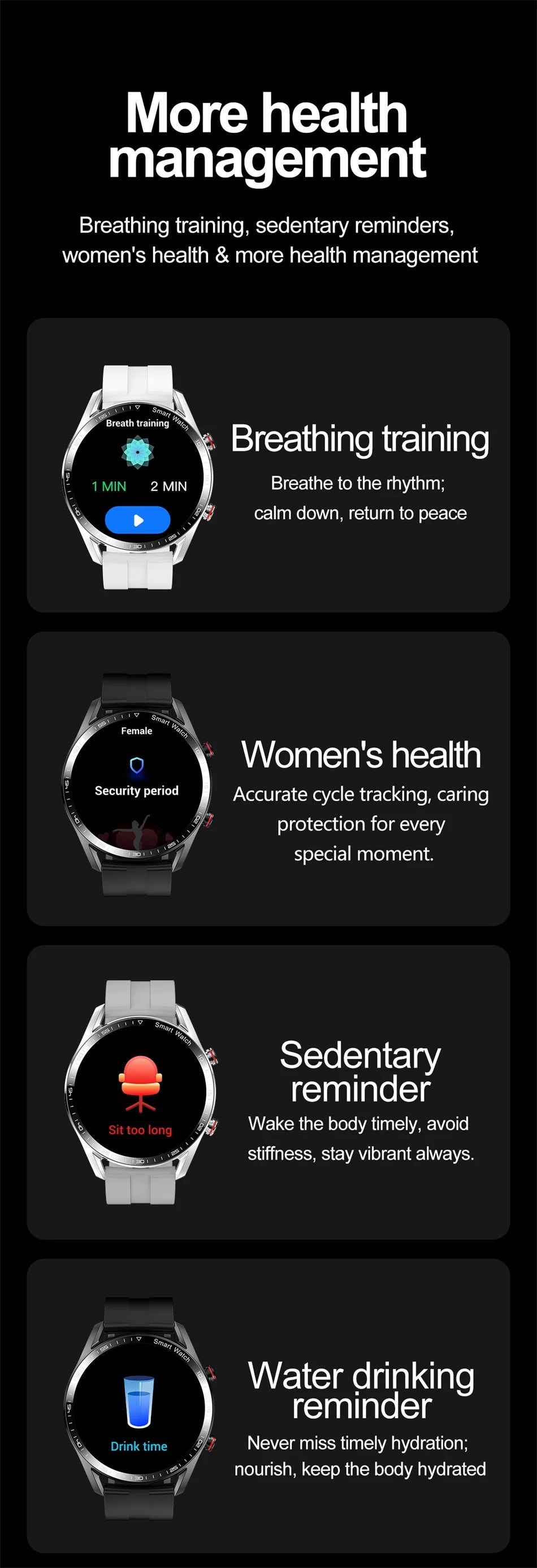 ChiBear New 1.53inch Bluetooth Call Smart Watch Men Multi-Sport Mode Heart Rate Health Monitoring Waterproof Business Smartwatch - Sun Studio