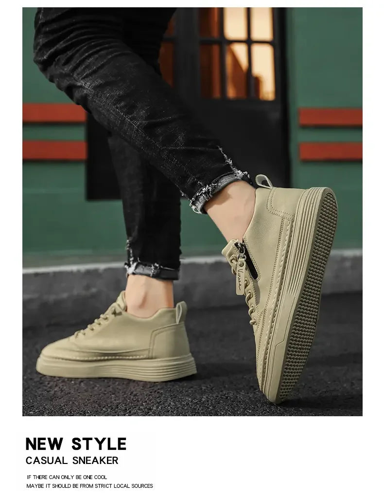Sports Shoes Men's High-top Casual Shoes Platform Footboard Shoes Spring and Autumn Comfortable Fabrics Luxury Designer Shoes - Sun Studio
