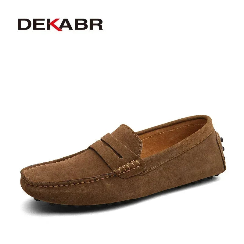 DEKABR Größe 49 Herren Freizeit Schuhe Mode Herren Schuhe Echtes Leder Herren Loafers Mokassins Slip-On Herren Flats Männliche Fahrerschuhe