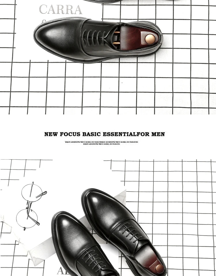 British Pointed Toe Business Leather Shoes Fashion Casual Black Large Size 38-47 Formal Shoes Handsome Office Worker Men's Shoes - Sun Studio