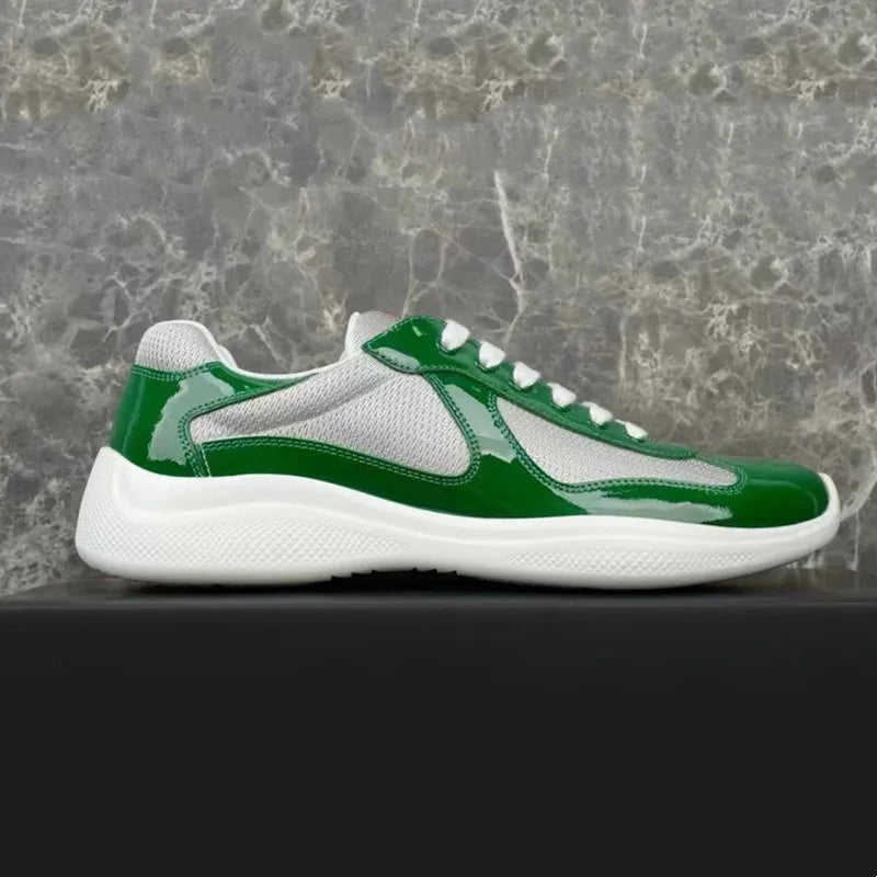 Multiple Style Color Classic P-style Men's Low Top Sneaker Breathable Mesh Biker Shoes Lace Up Leather Sneakers Casual Shoe - Sun Studio
