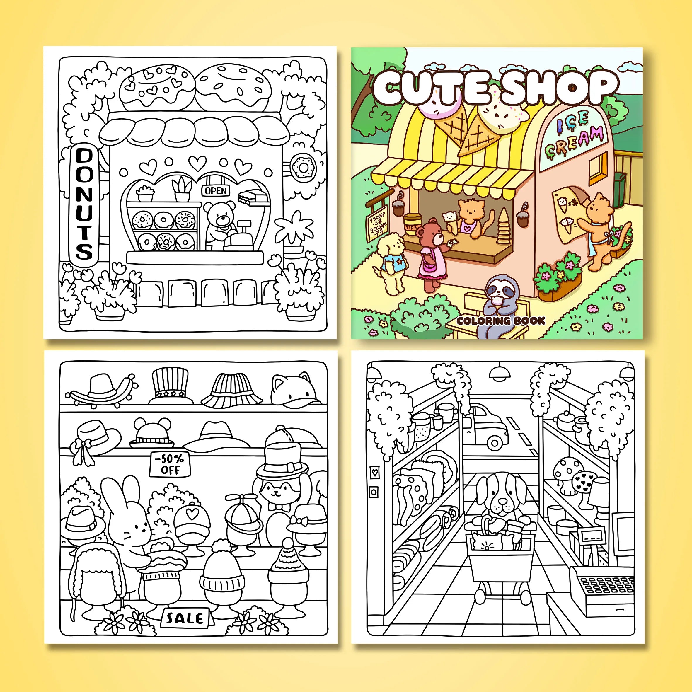 CUTE SHOP Bold-easy Patterns Coloring Book for Adults Cute Drawing Book Perfect Gift for Party and Birthday - Sun Studio
