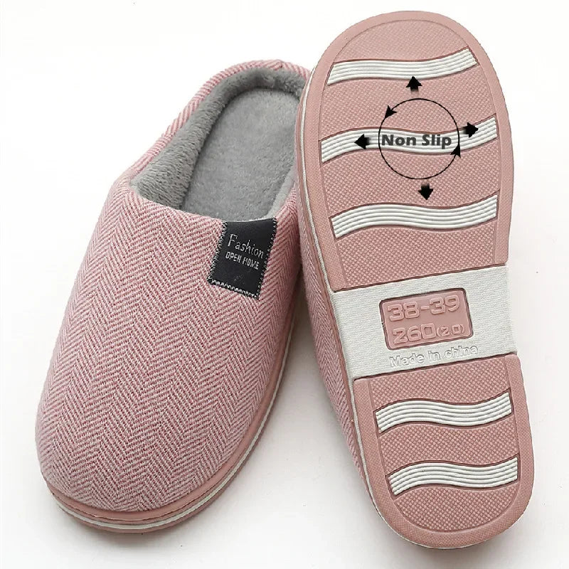 Big Size 48 49 Men Warm Home Slippers Winter Casual Shoes Women Soft Slides Couples Floor Slipper Indoor Bedroom Non Slip Flats - Sun Studio