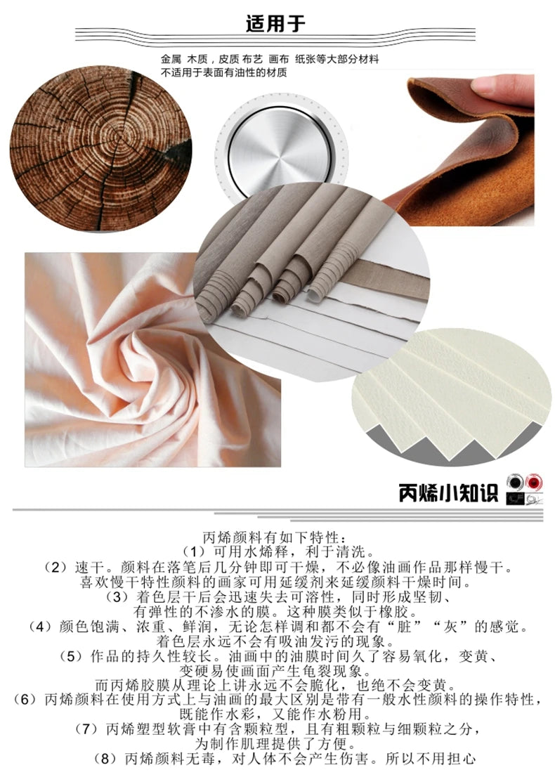75ml Acrylic Paint Non Toxic Non Fading,Rich Pigments for Painters, Adults for Canvas Wood Clay Fabric Ceramic Craft Supplies - Sun Studio