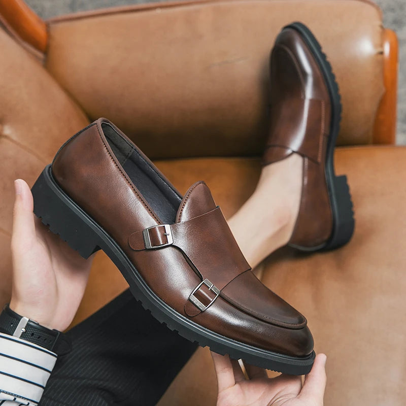 2023 Man Split Leather Shoes Rubber Sole Man Business Office Male Dress Lether Shoes Genuine Leather Wedding Party Shoes Plus 46 - Sun Studio