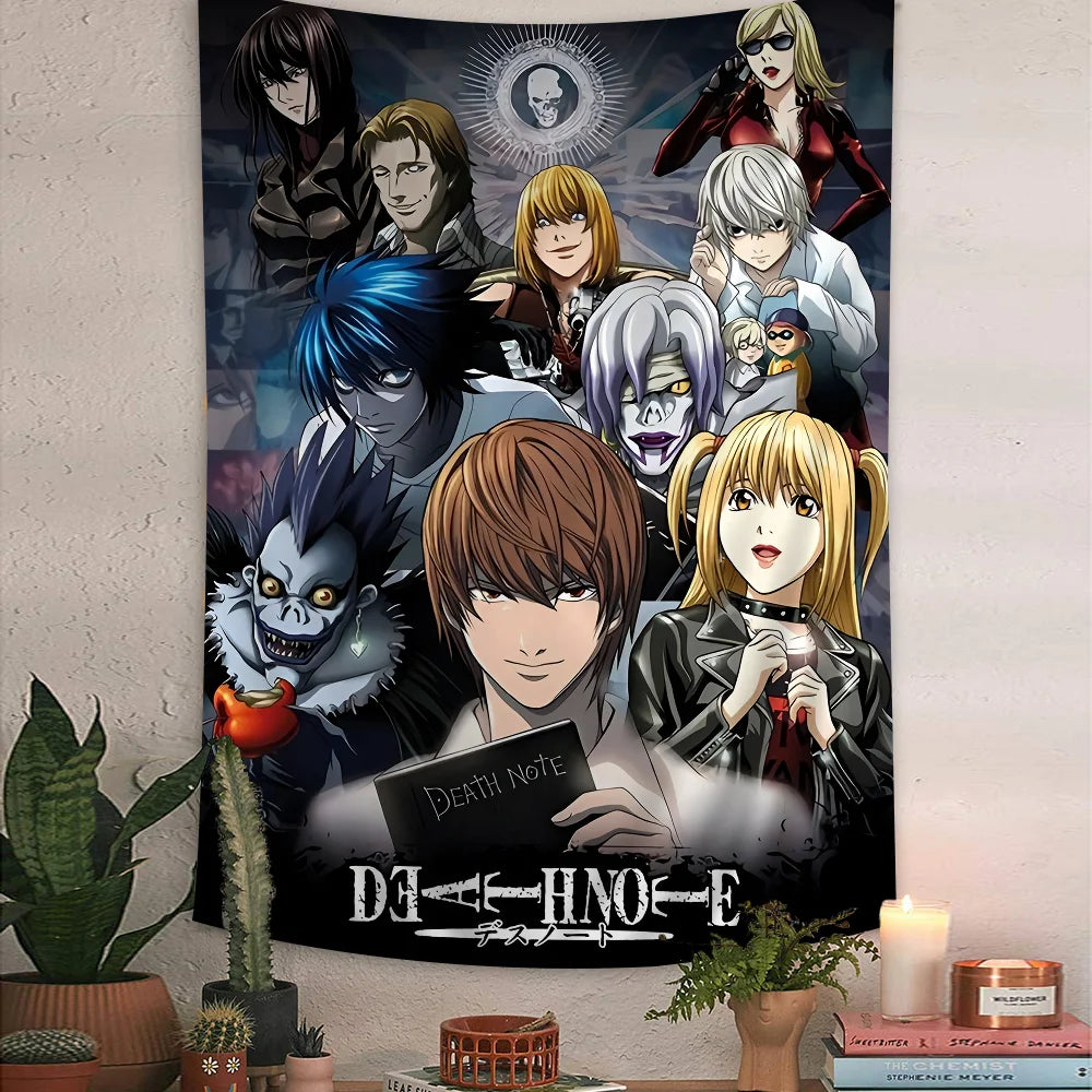 VIKAMA Death Note Anime Tapestry L Character Dessert Theme Study Wall Hanging Room Decor Home Decor - Sun Studio