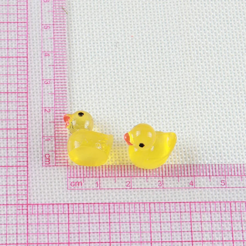 Luminous Duckling Cute Animal Ornament diy Car Ornament Bedroom Decoration Accessories Micro Landscape Ornament 100Pcs - Sun Studio