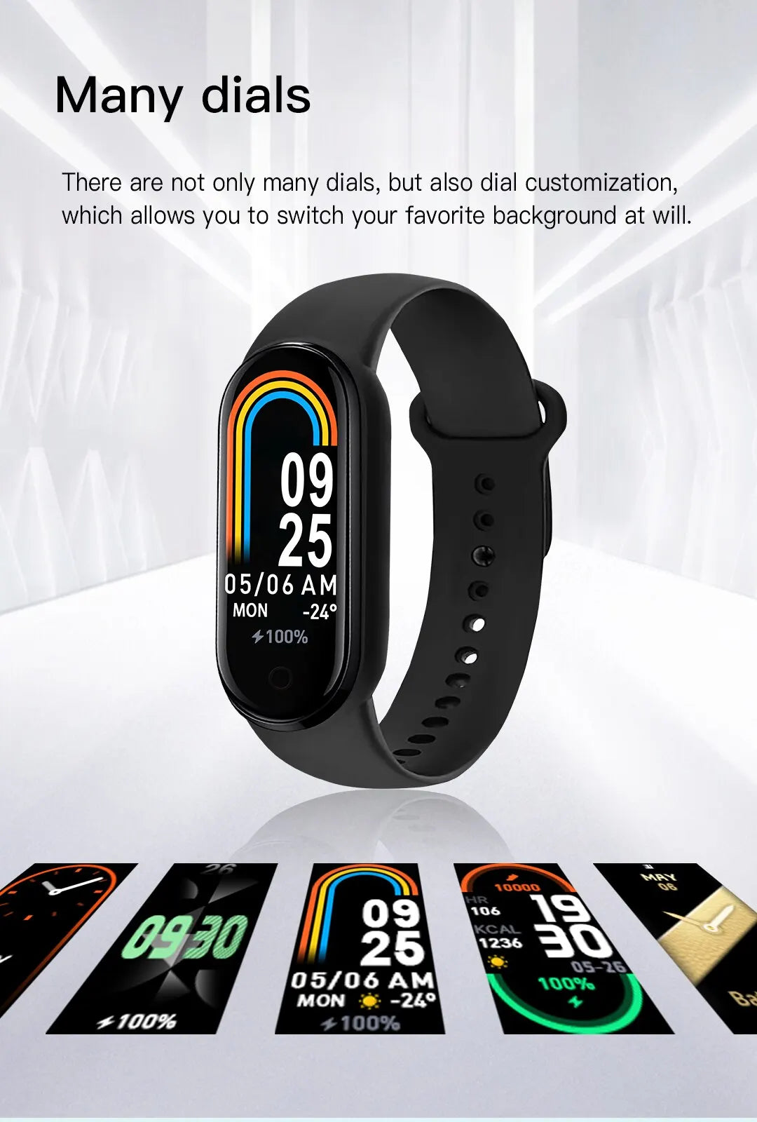 Sports Smart Watch Music Control Fitness Calorie Track Bracelet Phone Information Remind Steps Bluetooth Smart Watches M8 Band - Sun Studio