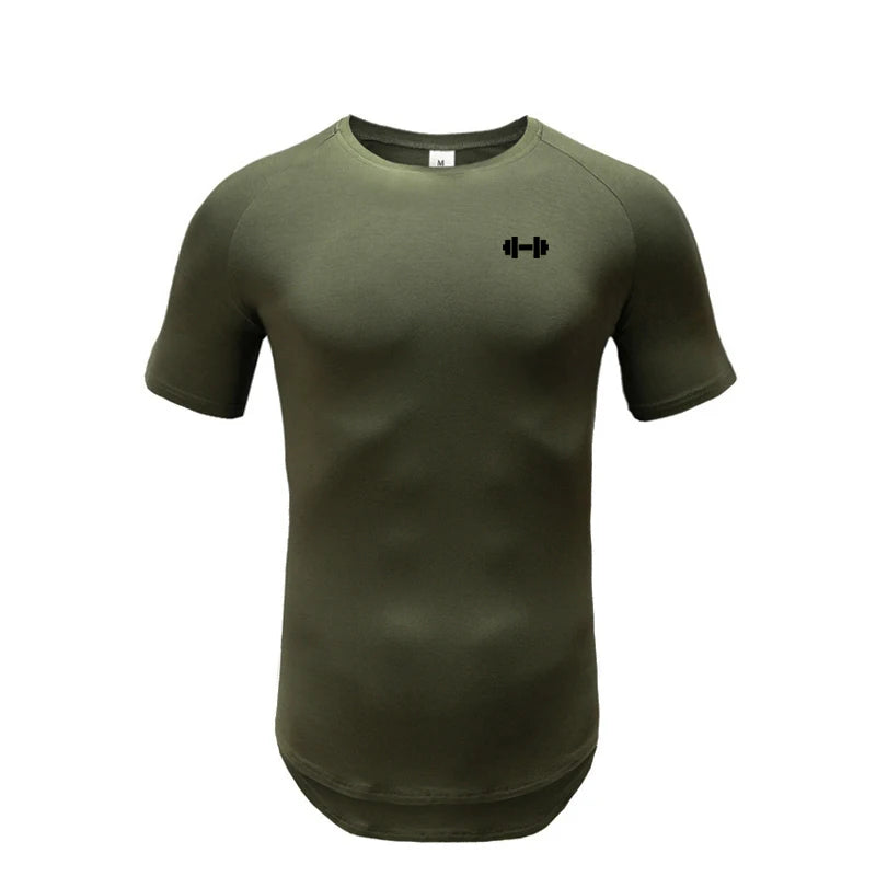 Gym Bodybuilding Workout Clothing Sportswear Mens Casual Short-sleeved Cotton Shirts Summer Fitness Breathable Slim Fit T-Shirts - Sun Studio