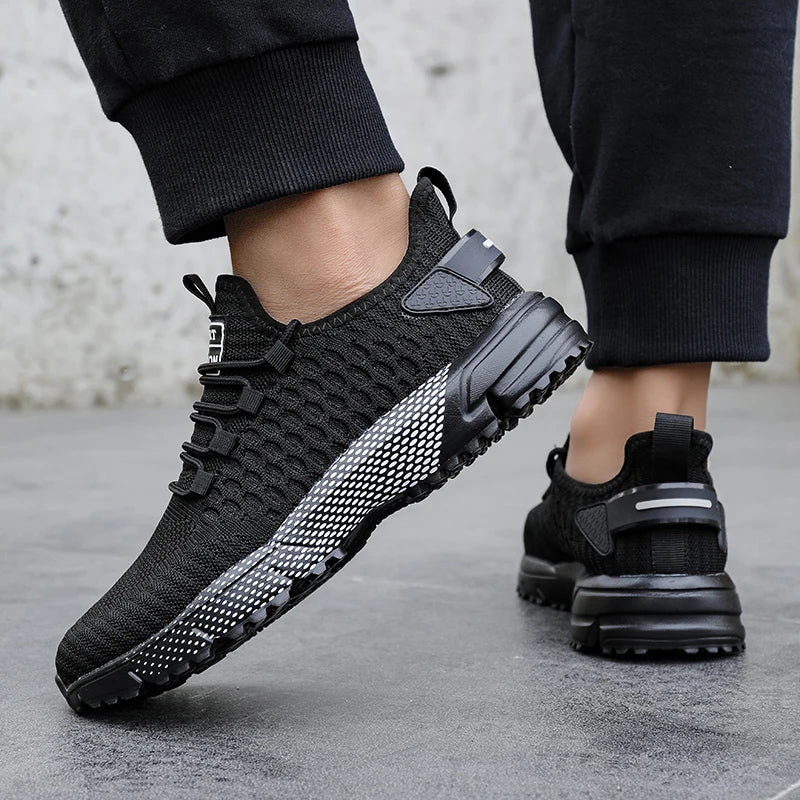Sports Shoes for Men Breathable Mesh for Summer Youth Running Sports Leisure Flat Bottomed Fashionable Casual Lace Up Sneakers - Sun Studio