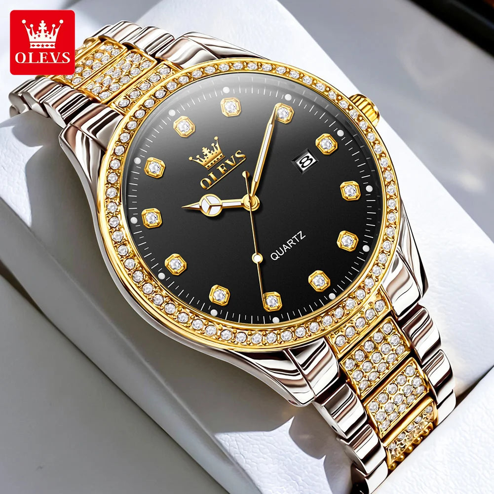 OLEVS New Fashion Mens Watches Top Brand Luxury Quartz Wrist Watch Man Sport Stainless Steel Watch for Men Reloj Hombre 2025 - Sun Studio