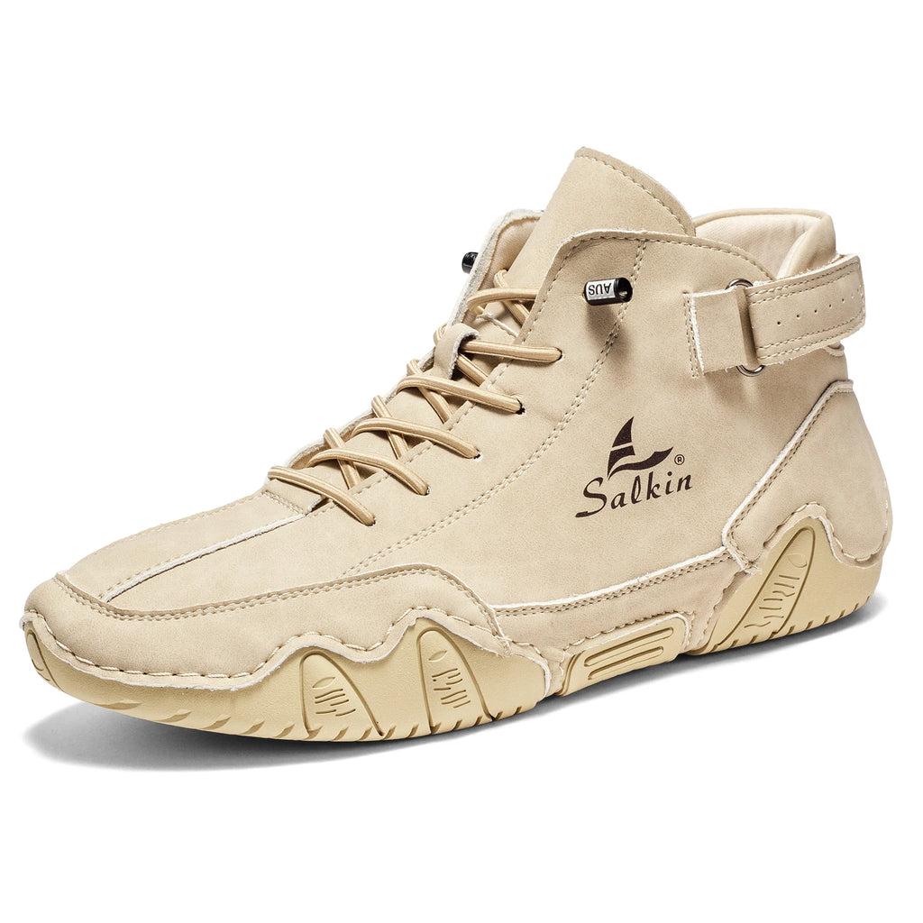 Neue 2025 Handgemachte Leder Freizeit Herren Schuhe Design Sneakers Herren Atmungsaktive Leder Schuhe Herren Stiefeletten Outdoor