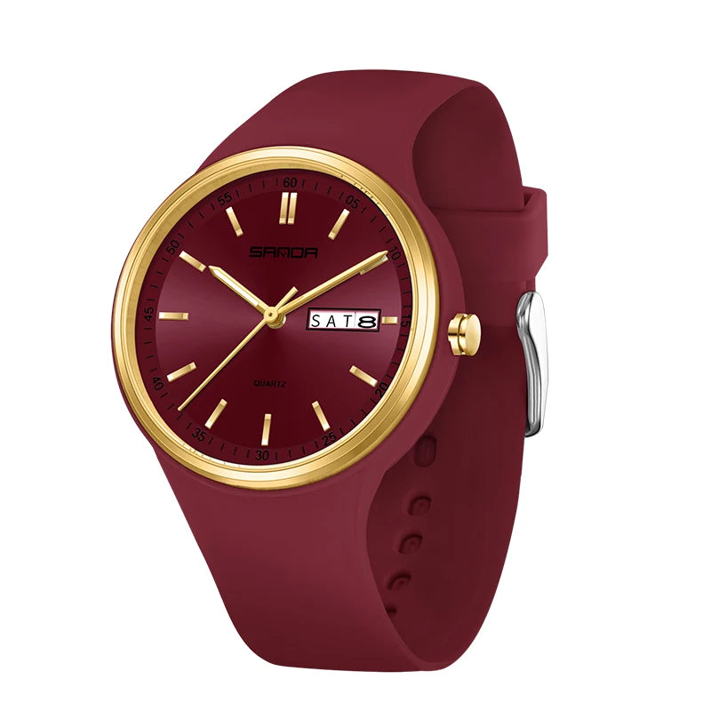 Fashion Calendar High Guality Women's Quartz Watch Silicone strap Ladies Watches Simple Elegant Watch For Woman Lady Wristwatch. - Sun Studio