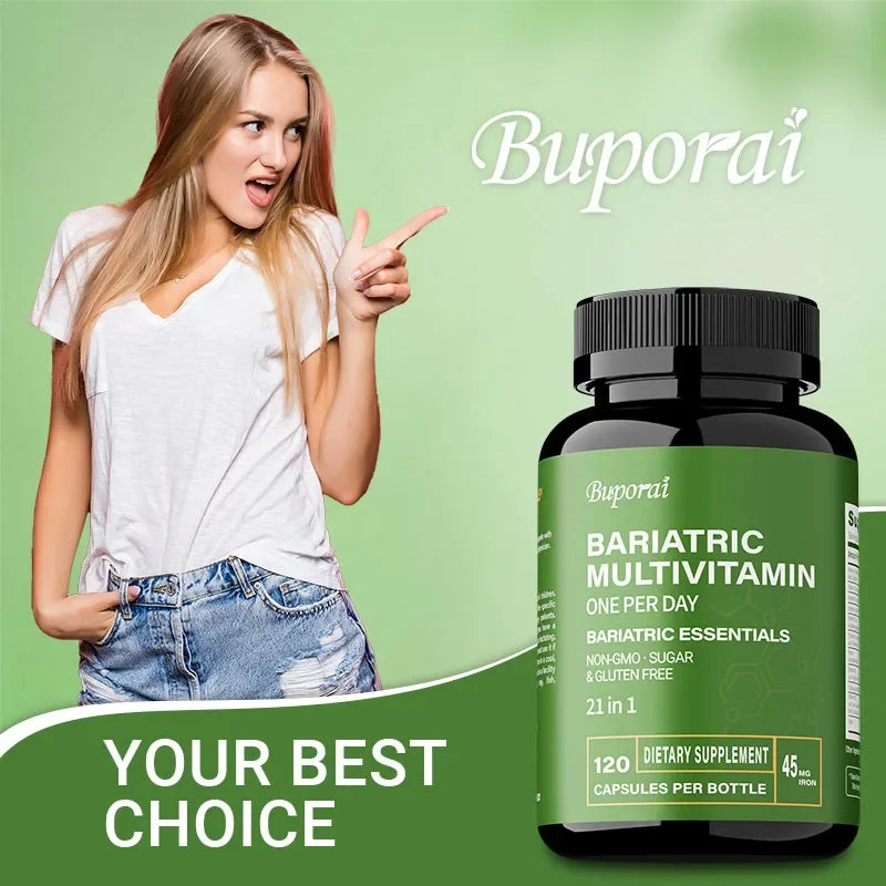 Bariatric Multivitamin Supplement - Contains 21 Vitamins and Minerals To Promote Overall Health and Maintain Energy Levels - Sun Studio