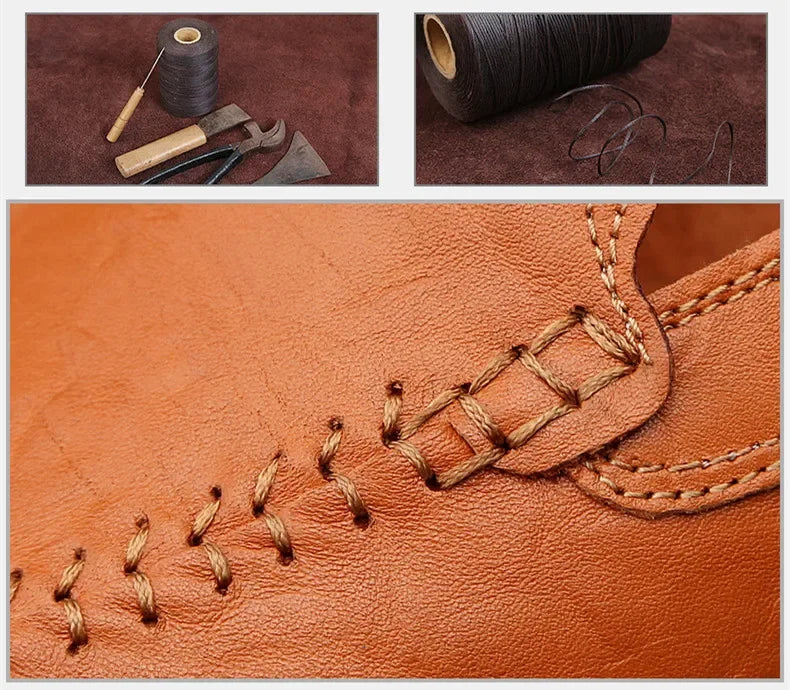 Genuine Leather Men Casual Shoes Luxury Brand Designer Men Loafers Moccasins Breathable Slip on Male Boat Shoes Plus Size 37-47 - Sun Studio