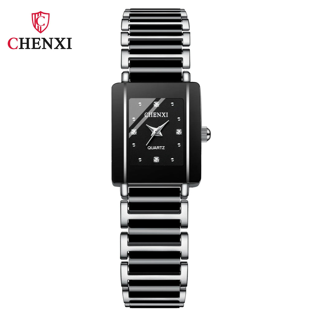 CHENXI 104A Top Brand Luxury Couple Watch Men's and Women's Imitation Ceramic Strap Exquisite Date Watches relojes para damas - Sun Studio