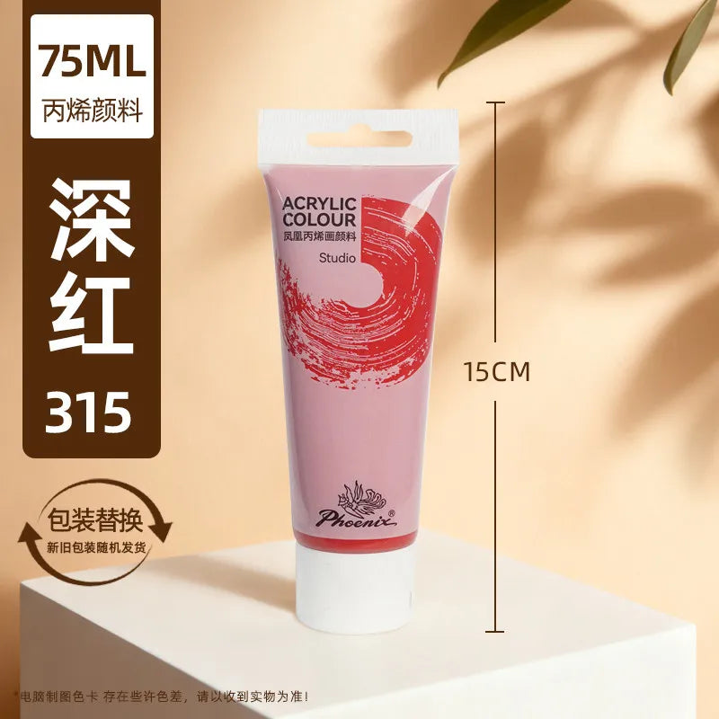 75ml Acrylfarbe Ungiftig Nicht verblassend, reiche Pigmente für Maler, Erwachsene für Leinwand Holz Ton Stoff Keramik Bastelbedarf