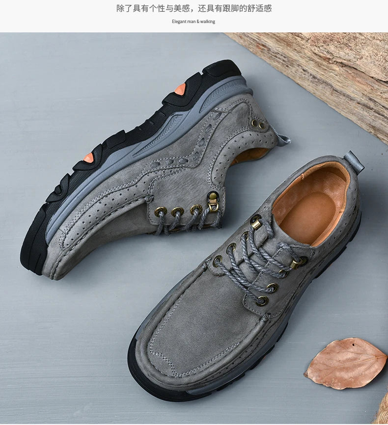 New Large Size Men's Shoes Genuine Leather Flats Men Loafers High Quality Outdoor Men Sneakers Breathable Male Casual Shoes - Sun Studio