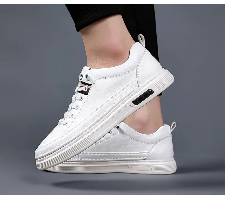 Neue Lederschuhe für Männer, rutschfeste Sportmode, bequeme Sneakers, männliche flache Slipper, lässige Marken-Herrenmode