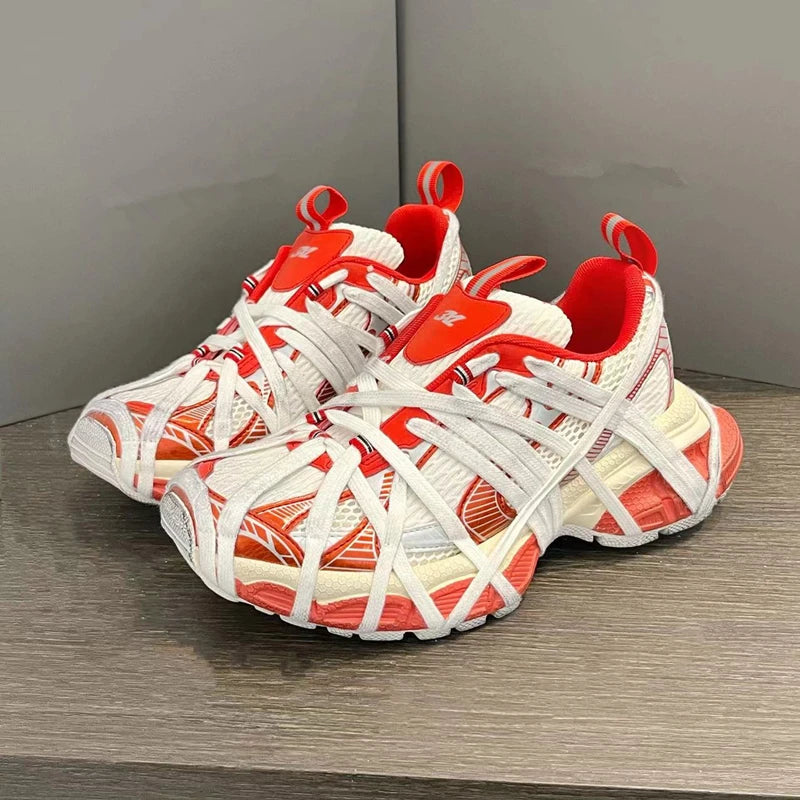 Large Size Casual Trainers Luxury Designer Unisex Shoes Chunky Heel Platform All Match Increasing Sport Runway Sneakers Female - Sun Studio