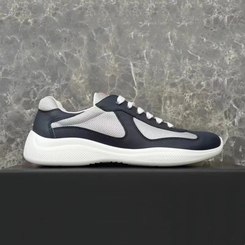 Multiple Style Color Classic P-style Men's Low Top Sneaker Breathable Mesh Biker Shoes Lace Up Leather Sneakers Casual Shoe - Sun Studio
