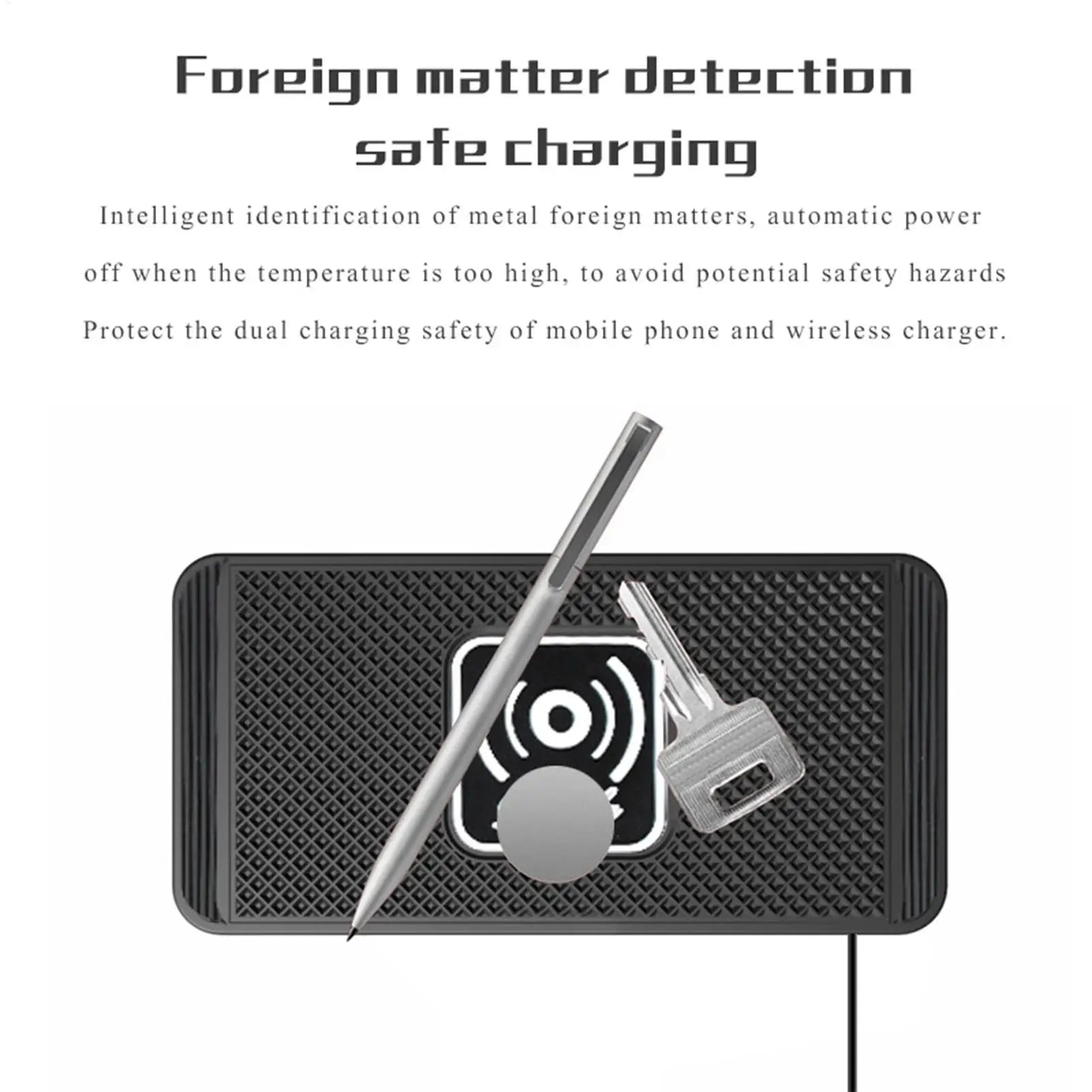 Wireless Phone Charger Wireless Car Charger Pad For Car 39 Inch Cable Automatic Sensing Non-Slip Charging Mat For Phone Vehicle - Sun Studio