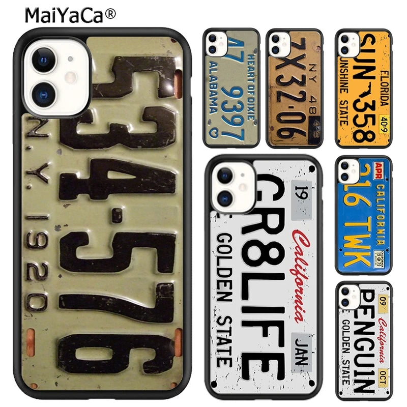 USA LICENSE NUMBER PLATES Phone Case For iPhone 17 Air 16 16e 15 14 plus 11 12 13 pro max Shell Cover coque - Sun Studio