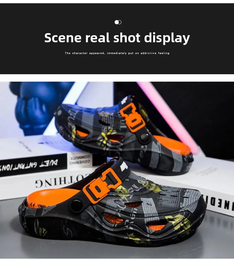 Men's Summer Outdoor Sporty Thick-Heeled Sandals Big Size 46 Head-To-Toe Dual-Purpose Beach Shoes Comfortable Wearing Experience - Sun Studio