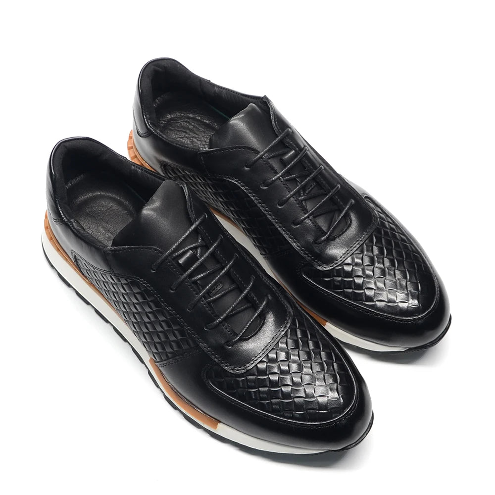 4 Farben Echtes Leder Herren Luxus Sneaker Karomuster Schnürschuhe Männer Freizeit Weiße Oxford Schuhe Angebote Frühling Herbst 2024