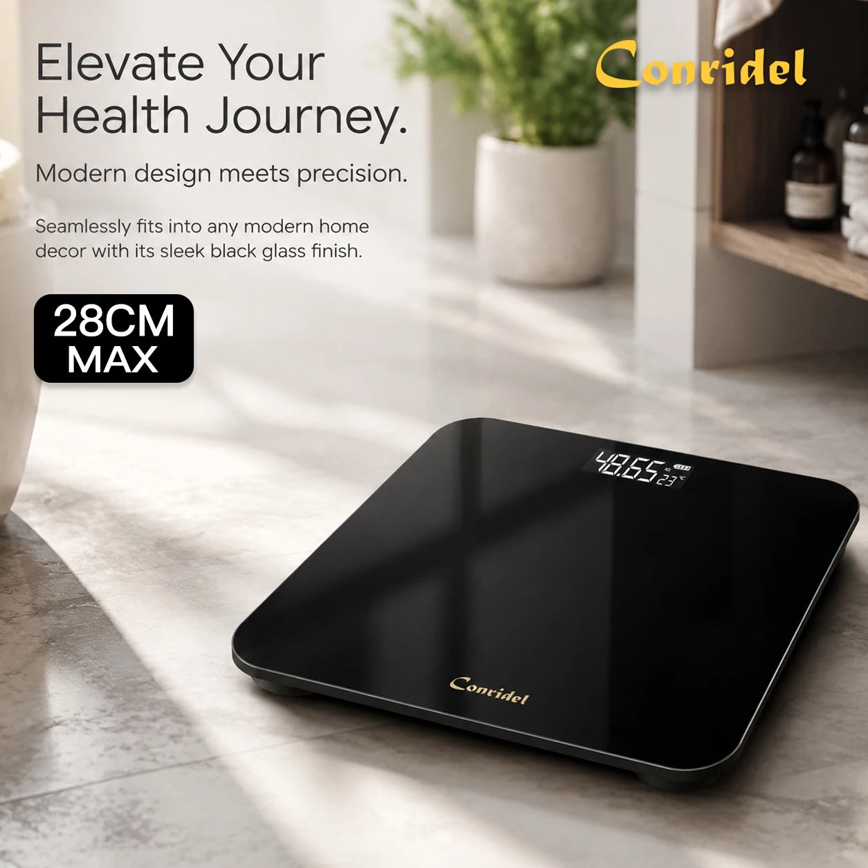 28CM MAX180kg Weight Loss Weighing Device LED Display Weight Scale USB Charging Precision Electronic Scale for Home Office Adult - Sun Studio
