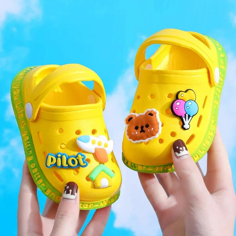 Summer Sandals For Girls Kids Baby Boys Girls Cartoon Baby Sandals Flat Heel Solid Soft Cartoon Slippers Children's Garden Shoes - Sun Studio
