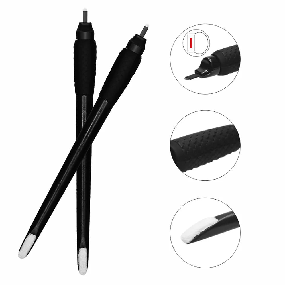 10/50Pcs Disposable Microblading Pen 0.15/0.18mm 18U Sterilized Permanent Makeup Eyebrow Tattoo Pen with U Blades - Sun Studio
