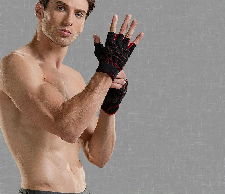 Gym Gloves for Men Women Fitness Weight Lifting Wristband Gloves Body Building Training Sports Exercise Cycling Glove Shockproof - Sun Studio