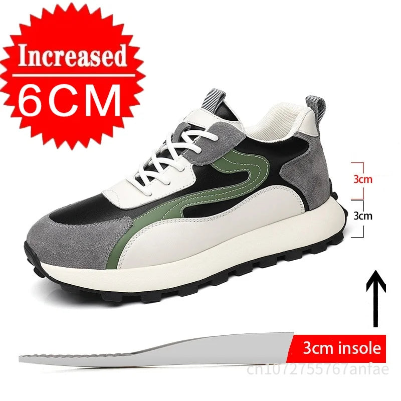 High Quality Flat/6/8 Cm Men Elevator Sneakers Summer Casual Trainers Height Increase Shoes Mesh Student Running Men Lift Shoes - Sun Studio
