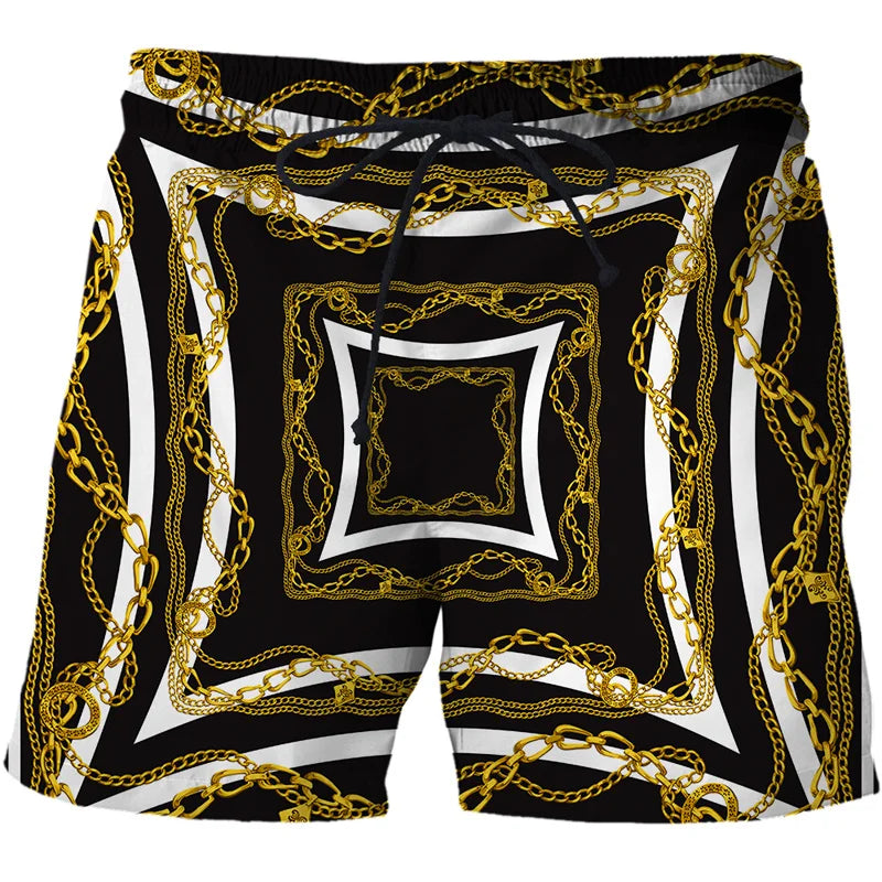 3D Printing Luxury Beach Shorts Pants Men Hawaii Vacation Essentials Swim Trunks Casual Gym Surf Swimsuit Kids Board Ice - Sun Studio