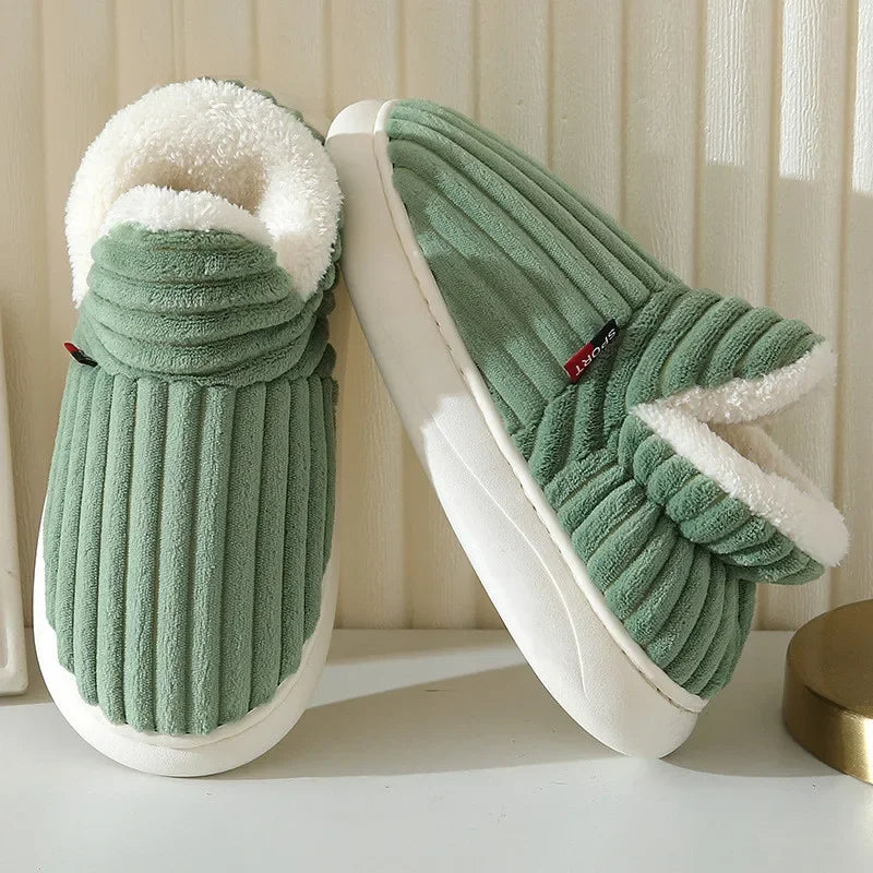 Warme Flausche Hausschuhe Frauen Männer Winter Neue Mode Komfort Plüsch Hausschuhe Zuhause Innen Außen Weiche Dicke Sohle Baumwollschuhe