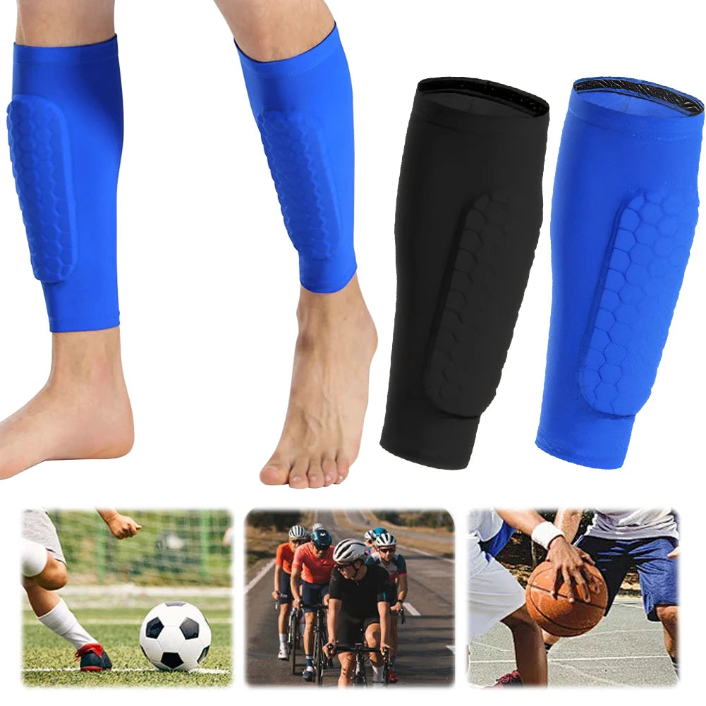 Soccer Shin Guards Calf Compression Sleeve Comfortable Sports Shin Splints Non Slip with Honeycomb Pad for Football Basketball - Sun Studio
