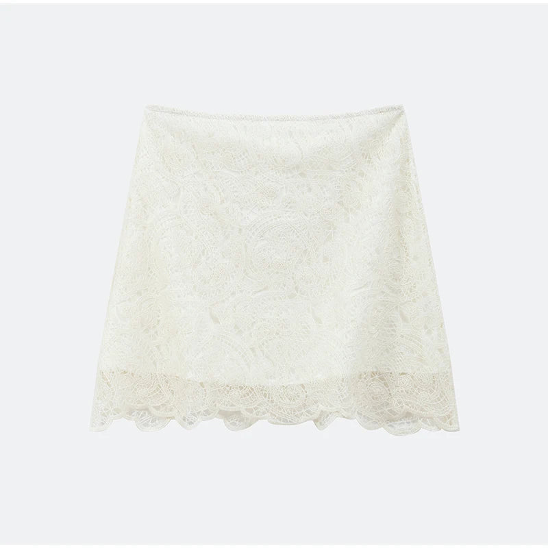 White Lace Dresses Elegant Solid Flared Sleeve High Neck Slim Pleat Mini Women Dress 2026 New Fashion Club Evening  Party Robes - Sun Studio