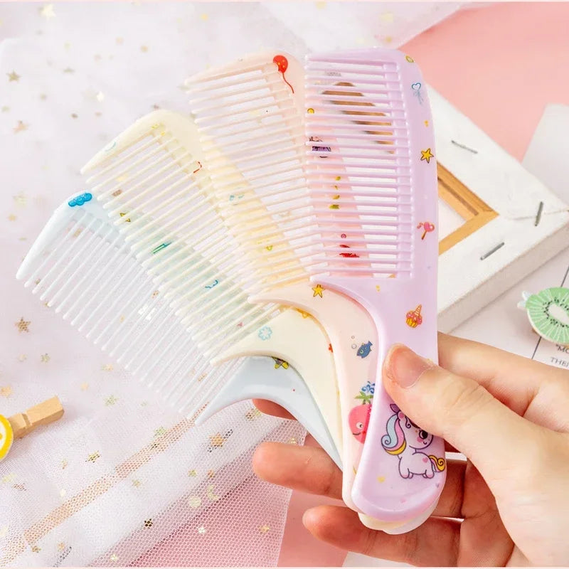 2pcs Kids Hair Combs Set Girls Portable Anti-Static Plastic Comb Cartoon Animals Children Hairdressing Comb with Pointed Tail - Sun Studio