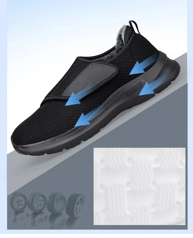 Winter Women Orthopedics Wide Feet Swollen Walking Casual Shoes Thumb Eversion Adjusting Soft Comfortable Diabetic Man Shoes - Sun Studio