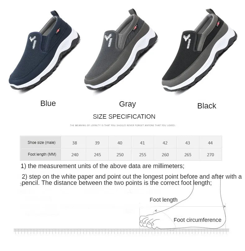 Men Running Hiking Sneakers Breathable Orthopedic Travel Plimsolls Slip On Comfortable for Outdoor Activity Hiking Walking - Sun Studio