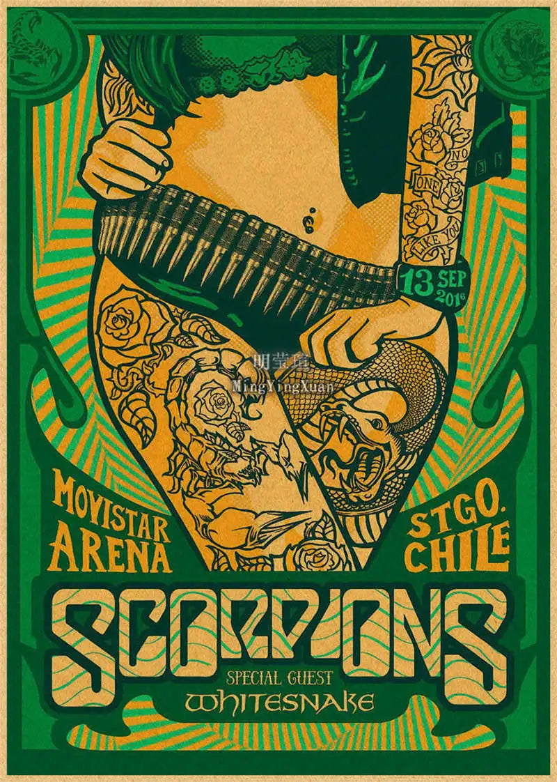 Scorpions Band Poster Wall Art  Posters Decoration Art Poster Personalized Gift Modern Family bedroom Painting - Sun Studio