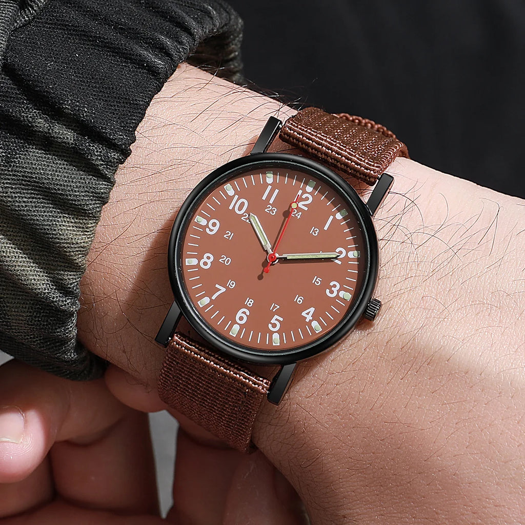 5 pieces/set of sports watches, single nylon strap, outdoor quartz watch, men's watch - Sun Studio
